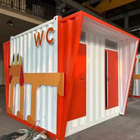 Inodoro Público Prefabricado Moderno y Creativo con Panel Sándwich, WC Móvil para Parques de Atracciones y Lugares Turísticos al Aire Libre