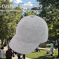 Gorra de Béisbol Gris de 6 Paneles, Unisex, Ajustable, de Color Sólido, de Algodón Jersey, Informal, para las Cuatro Estaciones, para Adultos