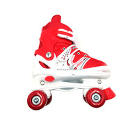 Patins à roulettes réglables pour enfants Quad pour garçons filles conception à double rangée caractéristique clignotante semelle en cuir PU pour une utilisation en extérieur