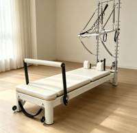 Reformer de Pilates en aluminium avec tour, ensemble complet, machine d'exercice multifonctionnelle pour le renforcement du tronc, pour studio commercial et salle de sport