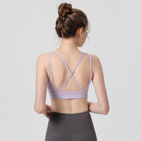 Soutien-gorge de sport personnalisé pour femme, léger, sans coutures, à maintien élevé, antichoc, à bretelles croisées au dos, push-up, pour yoga, fitness, course à pied, gym
