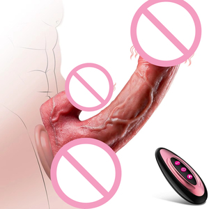 高品質リアルシリコン製リモコンバイブレーター、デュアルヘッドデザイン、舌で舐めるディルド、女性用マスターベーション用 - Product Image 3