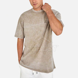 2024 coton lavé à l'acide hommes surdimensionné Streetwear T-Shirt occultant conception personnalisée respirant tricoté lumière 3D broderie - Product Image 6