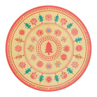 Nouveau Set de Table Rond en PVC Imprimé Dessin Animé de Noël, Style Américain, Isolation Thermique, pour Hôtels et Restaurants Occidentaux