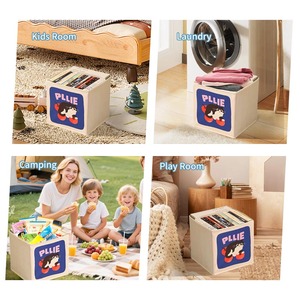 Tùy chỉnh lớn tổ chức Stackable tổ chức in lưu trữ Cube phòng khách tổ chức có thể gập lại vải lưu trữ đồ chơi boxs cho trẻ em - Product Image 6