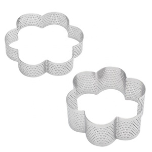 Ensemble de découpoirs à biscuits en acier inoxydable perforé 304ss, formes de fleurs et rondes pour la pâtisserie et le fondant - Product Image 5