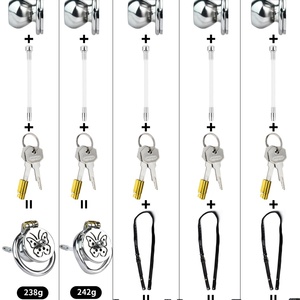 FRRK-205 กุญแจล็อคความบริสุทธิ์ชายแบบโลหะลายผีเสื้อใหม่ สำหรับผู้ชาย ใช้กับอุปกรณ์รัดอวัยวะเพศชาย รูปทรงกรงนก เพิ่มความสนุกในความรัก - Product Image 5