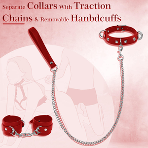 Conjunto de Arnés de Cuero BDSM para el Pecho con <span class=keywords><strong>Collar</strong></span>, Cadena, Correa, Esposas para las Muñecas, Arnés Corporal Ajustable, Lencería Fetiche para Parejas - Product Image 3