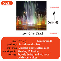 Fuente musical de luces LED de gran tamaño para exteriores modernas y duraderas de acero inoxidable para jardines y atracciones