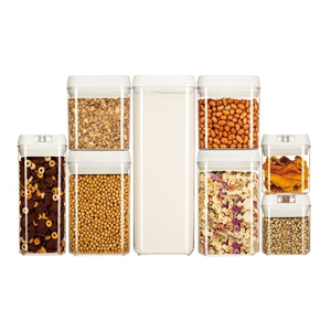 Storage Containers Set Plastic Multi-function Transparent Fridge Grain Kitchen Airtight Food Storage Containers Set Dry Goods Pantry 14pcs/set