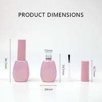 Botol Kaca Kosong Bulat Pipih Pink 10ml dengan Tutup Sekrup dan Kuas, Sampel Gratis Produk Terlaris untuk Botol Cat Kuku