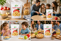 Premium BAOTASHAN Niet-gefrituurde Knapperige Vacuümgevriesdroogde Appelchips Zoete Smaak Zonder Toegevoegde Suiker 100% Puur Fruit Gezonde Snack 28g
