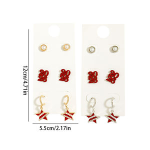 Pendientes <span class=keywords><strong>de</strong></span> Moda Personalizados 2026, Pendientes <span class=keywords><strong>de</strong></span> Botón Rojos Delicados, Diseño Minimalista <span class=keywords><strong>de</strong></span> Pétalos, Elegantes Pendientes Casuales para Mujeres Jóvenes - Product Image 6