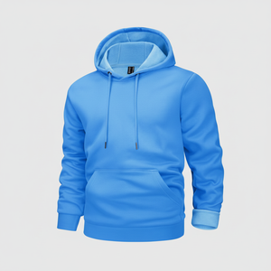 Sweat à capuche bleu ciel pour hommes pull décontracté sweat chaud hiver haut à capuche à manches longues Streetwear élégant mode tenue confortable - Product Image 1