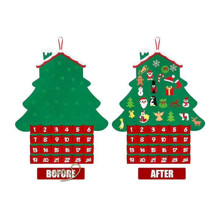 Customized DIY Wall Hanging Decoration Felt Christmas Tree Set For Kids