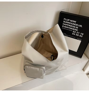 Bolso Tote Triangular de Gran Capacidad para Mujer, Casual, de un Solo Hombro, para Ir al Trabajo, Compras, Color Sólido, Tipo de Cierre Abierto - Product Image 6