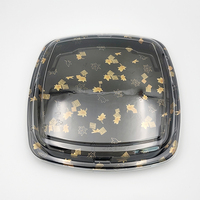 JY-83127 Barquette carrée en plastique jetable pour sushis, emballage pour repas à emporter, boîte d'emballage pour sushis avec couvercle anti-buée