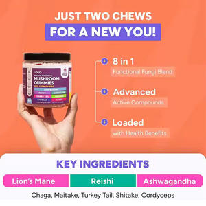 Травяная добавка для грибов OEM/ODM богата Львиной гривой Рейши Ашвагандха и хвостом индейки майтаке - Product Image 3