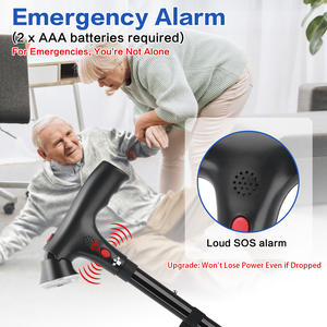 Bastón Personalizado 3 en 1 para Caminar para Hombres y Mujeres, Plegable con Luz y Alarma, Ajustable, Autoportante, Punta Pivotante - Product Image 2