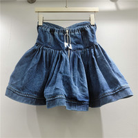 Mode Streetwear Unique Printemps-Été Vintage Sexy Sans Manches Bustier Corset en Jean Vêtements Hauts Gilet Femme