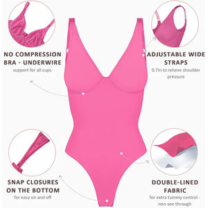 OEM/ODM Body Shapewear da donna per il controllo della pancia tute per il corpo profondo scollo a <span class=keywords><strong>V</strong></span> perizoma - Product Image 5