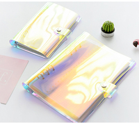 Cuaderno de bolsillo transparente, libreta personalizada, cubierta de bloc de notas de pvc, A6, carpeta con láser de colores, gran oferta