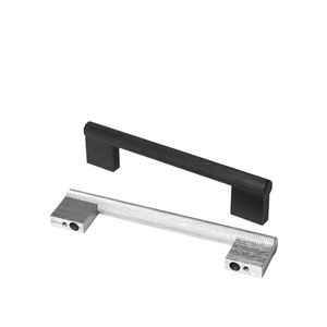 <strong>Matte</strong> <strong>Black</strong> Texture Strip Shape Cabinet <strong>Door</strong> Aluminum Alloy Handle Drawer British Style Modern Knurled Furniture Handle - Product Image 5
