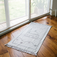 Tapis de prière islamique moderne en polyester pour enfants, à personnaliser soi-même, motif mosquée, pour la maison, Ramadan, vente en gros