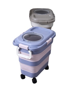 Bol pliable portable en PP et TPR pour la nourriture des chats, des chiens et des poissons, seau de stockage de nourriture pour animaux de compagnie réglable et durable - Product Image 1