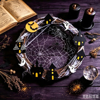Untuk Halloween, Dekorasi Ruang Tamu Pesta Festival Hantu Kayu, Hiasan Dinding Rumah Kelelawar, Karangan Bunga, Jaring Laba-laba, Bunga, Ornamen Gantung Dinding, Baterai