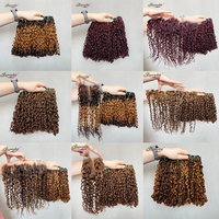 Estilo popular cortado de un solo donante con cutícula alineada Paquetes de cabello virgen Cabello humano Funmi SDD Pixie Curl Piano Color
