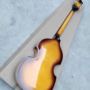 Bajo de 4 Cuerdas Sunburst de Alta Gama, Estilo Hofner, Excelente Relación Calidad-Precio, Sensación y Sonido Superiores - Product Image 2