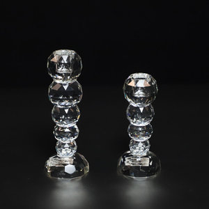 Bougeoirs en verre cristal clair épais soufflé à la main <span class=keywords><strong>bougeoir</strong></span> conique pilier à vendre - Product Image 1