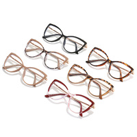 Lunettes de vue anti-lumière bleue tendance style punk européen et américain, verres AC, monture œil-de-chat, branches en TR, pour le marché international