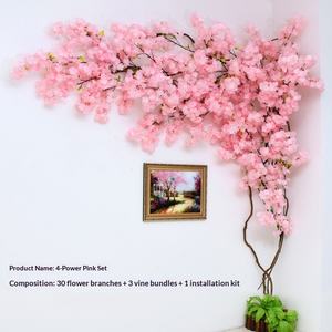 Arbre de cerisier en fleurs artificielles en soie, fleurs artificielles, décoration murale intérieure, <span class=keywords><strong>plante</strong></span> <span class=keywords><strong>grimpante</strong></span> pour fond de mur - Product Image 5