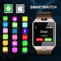 Montre connectée carrée DZ09 en silicone, la plus vendue pour le commerce électronique transfrontalier, avec fonction d'appel multilingue et insertion de carte SIM
