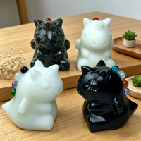 Figurines d'animaux en pierre naturelle sculptée (Marmotte et Licorne) pour la décoration de bureau et les cadeaux de festival – Vente en gros