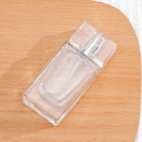 Haut Rectangle clair 30ml 50ml sertissage parfum bouteille en verre qualité épaisse pince parfum bouteille