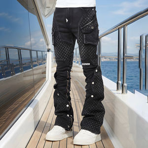 جينز رجالي ضيق من DiZNEW لعام 2025 مع جيوب متعددة وحاشية قابلة للفصل وأزرار معدنية معززة - Product Image 4