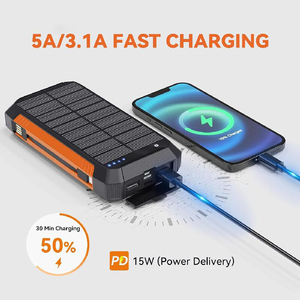 Banco de Energía Solar para el Hogar, Banco de Energía Solar Impermeable de 20000 mAh y 10000 mAh, Cargador Solar Móvil, Banco de Energía con Carga Inalámbrica - Product Image 4