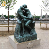 Statue de la Bise en Bronze Grandeur Nature RELONG, Sculpture de Haute Qualité Style Européen pour Villa de Luxe et Jardin Extérieur