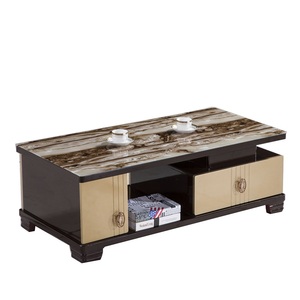 Design classico quadrato in mdf lucido <span class=keywords><strong>moderno</strong></span> <span class=keywords><strong>angolo</strong></span> da tè in legno con centro di stoccaggio tavolino in vetro mdf in legno - Product Image 2