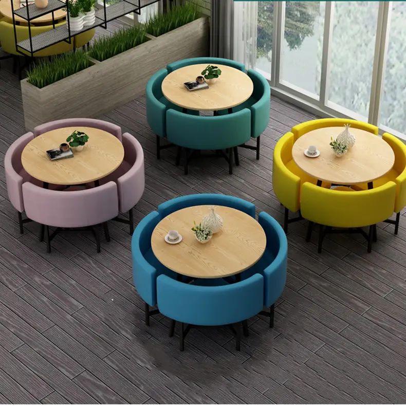 Tavoli da pranzo e sedie rotondi del ristorante mobili del negozio del caffè di progettazione del tavolo del ferro di modo