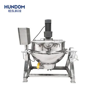 Stainless Steel 50L- 600L Industrial Jacketed Kettle With Agitator Sanitary Porridge Soup Boiler Mixing Cooking Jacketed Kettle