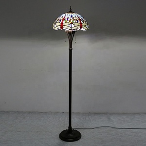 LongHuiJing - Pantalla de Lámpara Hecha a Mano de 16 Pulgadas, Diseño de Libélula Azul Multicolor, Estilo Tradicional, LED, Vidrio Teñido, E26/E27 - Product Image 6