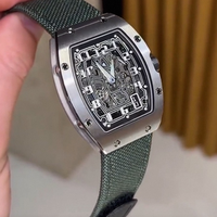 Nuevo Diseño Ultrafino de 7.8mm, Reloj Mecánico de Fibra de Carbono con Cuerda Automática, Esqueleto, Deportivo, de Lujo, para Hombre, Cronógrafo Flyback de Buceo