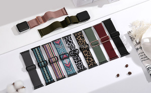 <span class=keywords><strong>Bracelet</strong></span> en boucle unique réglable en nylon tressé élastique avec boucle en métal, <span class=keywords><strong>bracelet</strong></span> en <span class=keywords><strong>tissu</strong></span> pour <span class=keywords><strong>bracelet</strong></span> de montre <span class=keywords><strong>Apple</strong></span> série 11 - Product Image 3