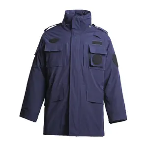 Winter Security men winter long jackets outside coats door duty man safety guard uniforms removable padded liner