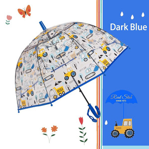 Auto Open Children's Cute Car Cartoon Design Custom Print Clear Plastic Curved Handle Safety Travel Advertising Gift <b>Umbrella</b> 8 - Product Image 1