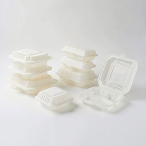 Boîte alimentaire jetable biodégradable personnalisée en amidon de maïs, écologique, pour la préparation des repas et les plats à emporter - Product Image 1
